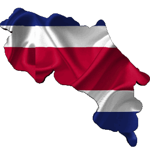 Map Costa Rica America Flags 