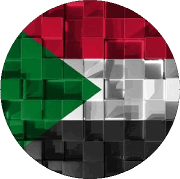 Runde Sudan Afrika Fahnen 