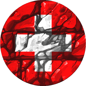 Runde Schweiz Europa Fahnen 