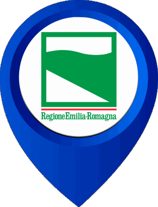 Marcador de ubicación Emilia-Romagna Italia Europa Banderas 