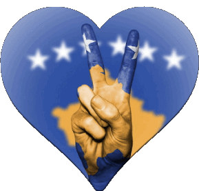 Cuore Kosovo Europa Bandiere 