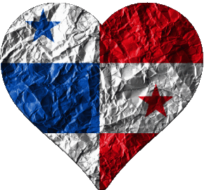 Corazón Panamá América Banderas 