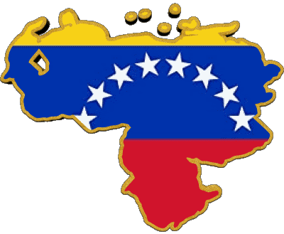 Map Venezuela America Flags 