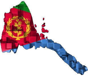 Mapa Eritrea África Banderas 