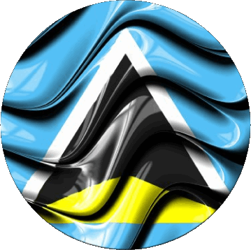 Round St. Lucia America Flags 