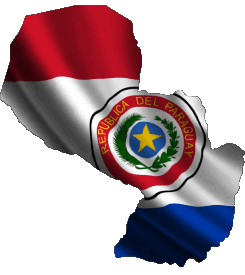 Karte Paraguay Amerika Fahnen 