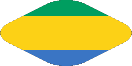 Oval 02 Gabon Africa Flags 
