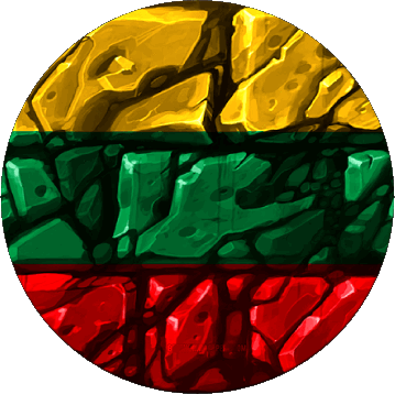 Round Lithuania Europe Flags 