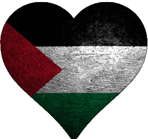 Corazón Palestina Asia Banderas 