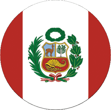 Round Peru America Flags 