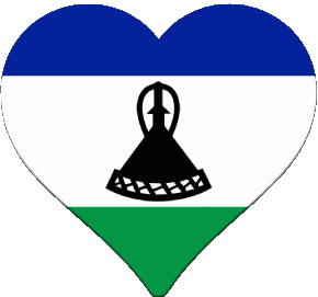 Cuore Lesotho Africa Bandiere 