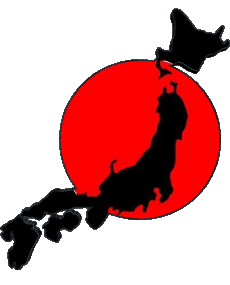 Karte Japan Asien Fahnen 