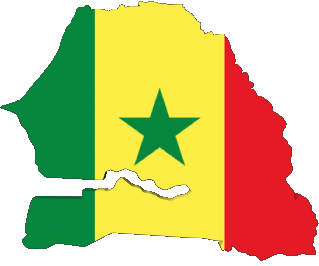 Carta Geografica Senegal Africa Bandiere 