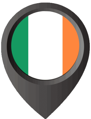 Location Pin Ireland Europe Flags 