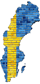 Carte Suède Europe Drapeaux 