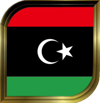 Square Libya Africa Flags 