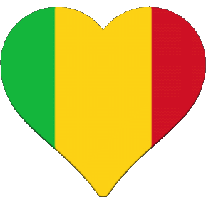 Coeur Mali Afrique Drapeaux 