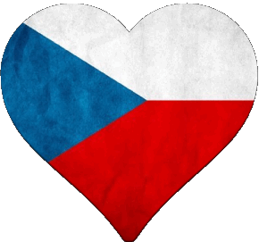 Coeur Tchéquie Europe Drapeaux 