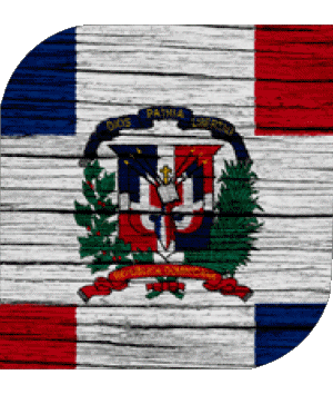 Carré République Dominicaine Amériques Drapeaux 