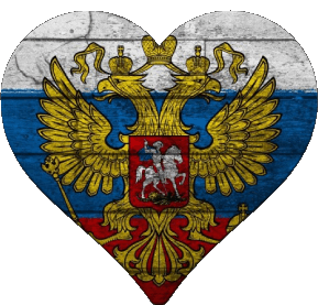 Coeur Russie Europe Drapeaux 
