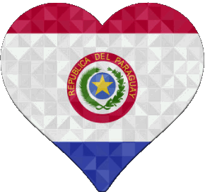 Coeur Paraguay Amériques Drapeaux 