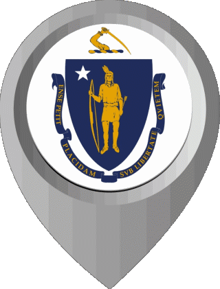 Epingle de Localisation Massachusetts U.S.A - Etats Amériques Drapeaux 