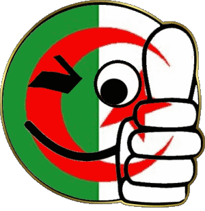 Smiley - Ok Algérie Afrique Drapeaux 