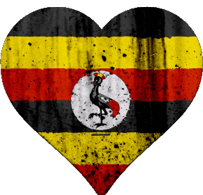 Heart Uganda Africa Flags 