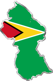 Carte Guyana Amériques Drapeaux 