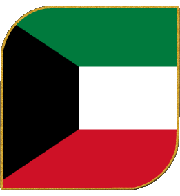 Quadrato Kuwait Asia Bandiere 