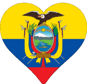 Coeur Equateur Amériques Drapeaux 