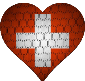 Heart Swiss Europe Flags 