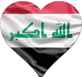 Cuore Iraq Asia Bandiere 