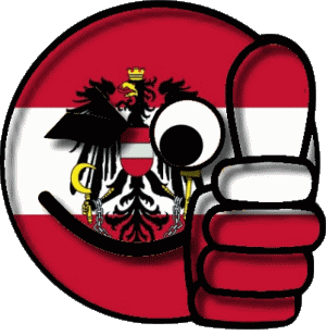 Smiley - OK Österreich Europa Fahnen 