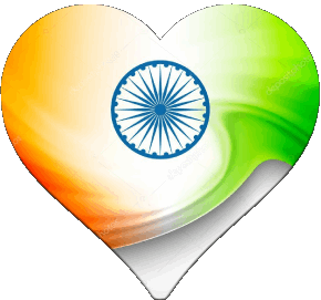 Coeur Inde Asie Drapeaux 