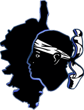 Mapa Córcega Regiones Francia Banderas 