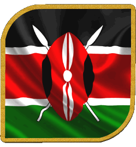 Square Kenya Africa Flags 