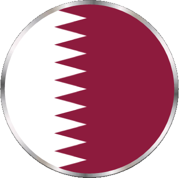Rond Qatar Asie Drapeaux 