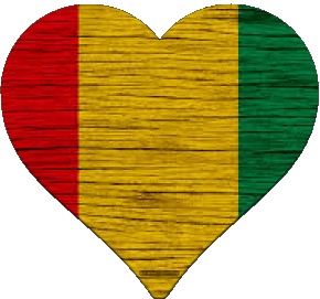 Coeur Guinée Afrique Drapeaux 