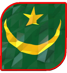 Quadrato Mauritania Africa Bandiere 