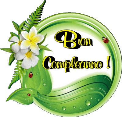 011 Sfondo trasparente Floreale Buon Compleanno Italiano Messagi 
