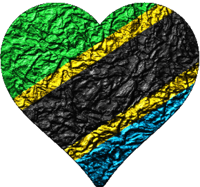 Coeur Tanzania Africa Bandiere 