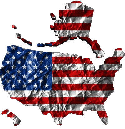 Mapa U.S.A - Nacional América Banderas 