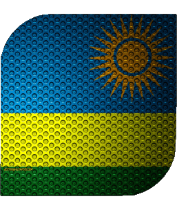 Carré Rwanda Afrique Drapeaux 