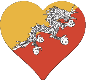 Verschiedene Bhutan Asien Fahnen 