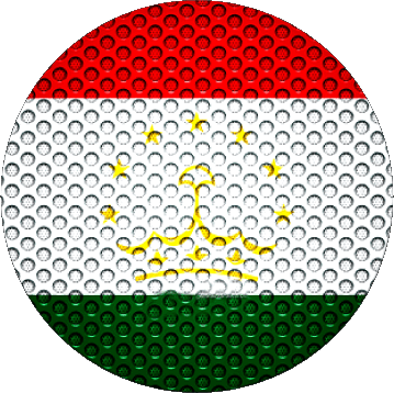 Rond Tadjikistan Asie Drapeaux 