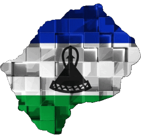 Map Lesotho Africa Flags 