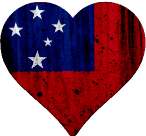 Coeur Samoa Océanie Drapeaux 