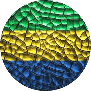 Round Gabon Africa Flags 