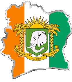 Map Ivory Coast Africa Flags 